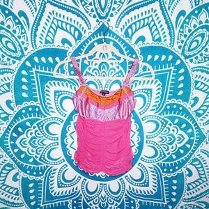 Mesh Silk Top MEDIUM Dr. BOUDOIR Pink NWOT RARE